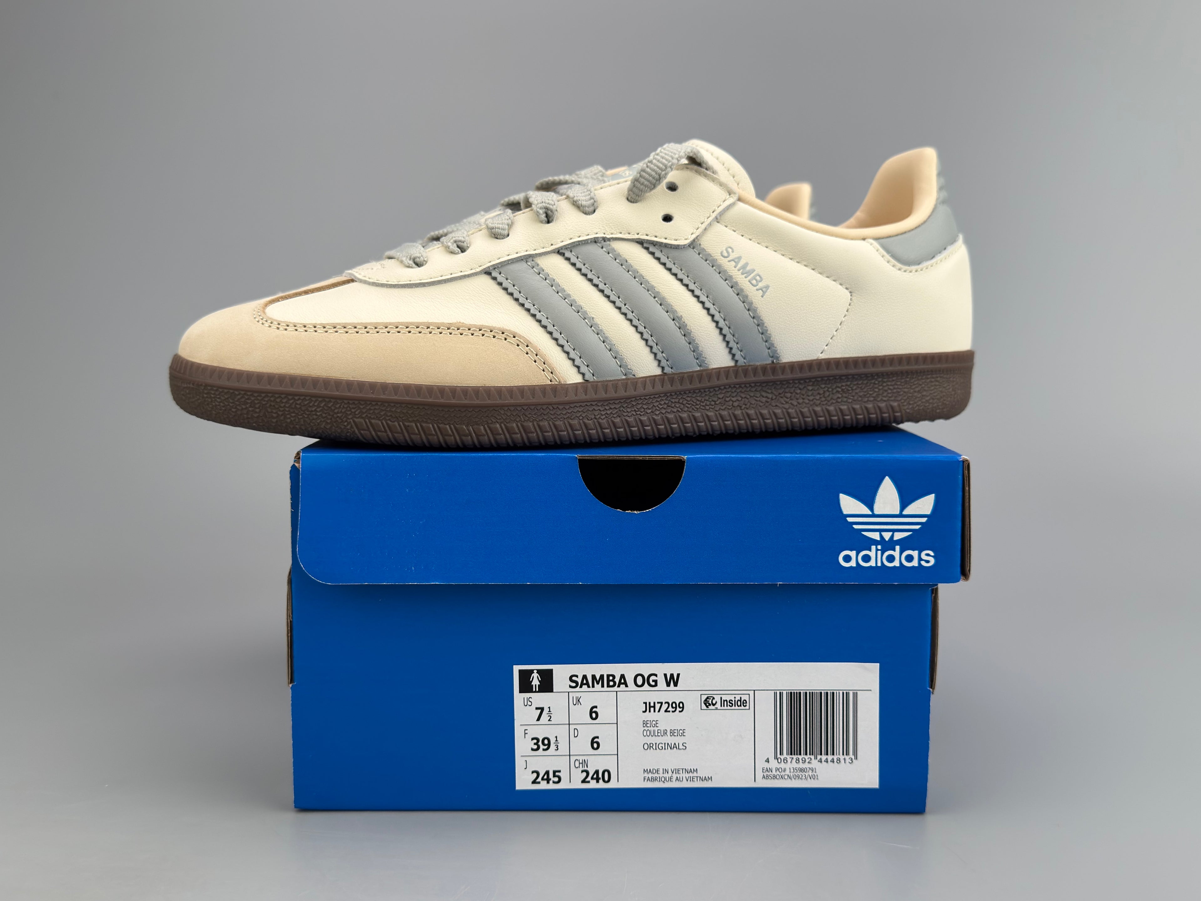 Adidas Samba OG Natural Leather & Front Suede Sneakers