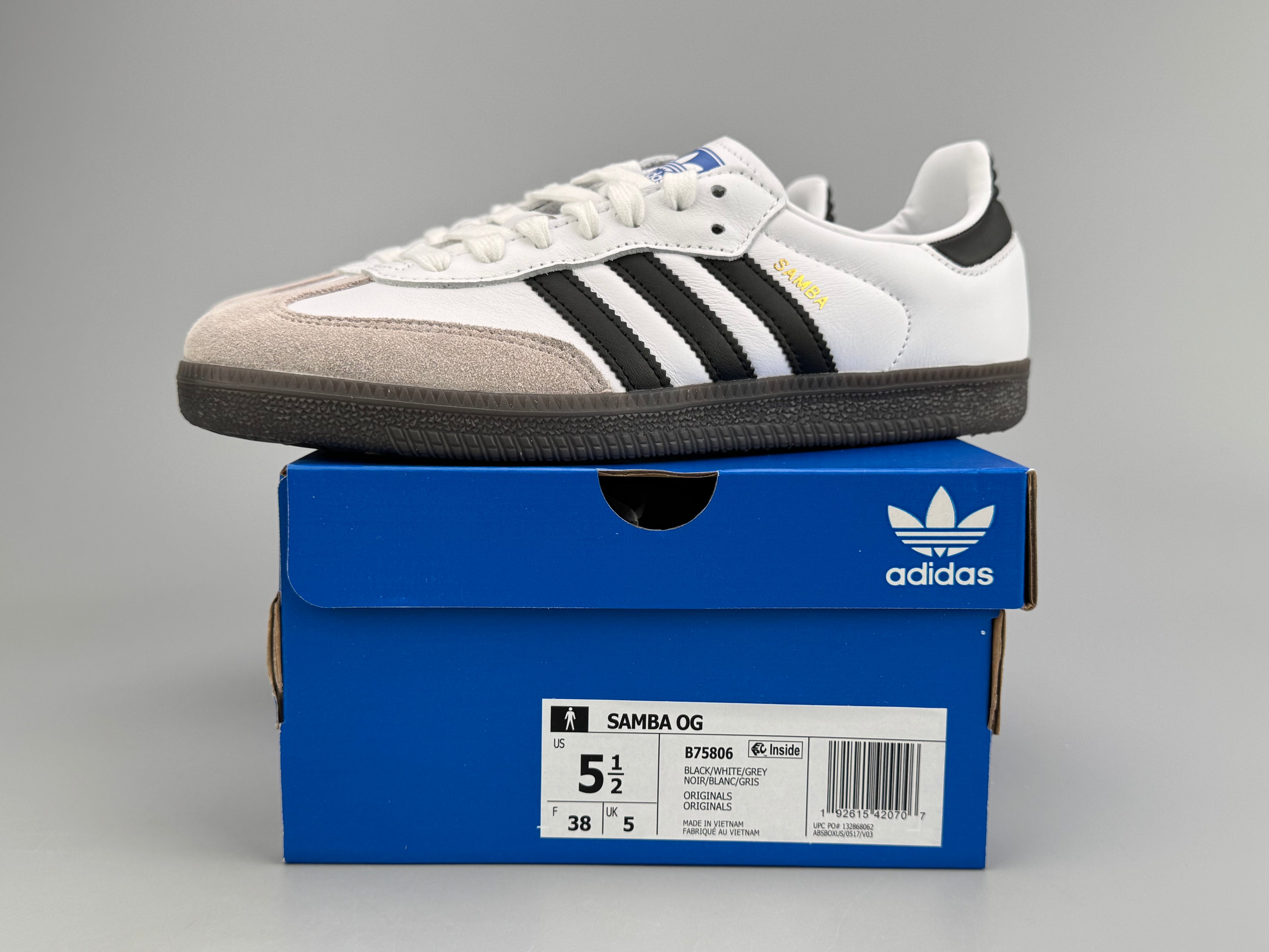 Adidas Samba OG Natural Leather & Front Suede Sneakers