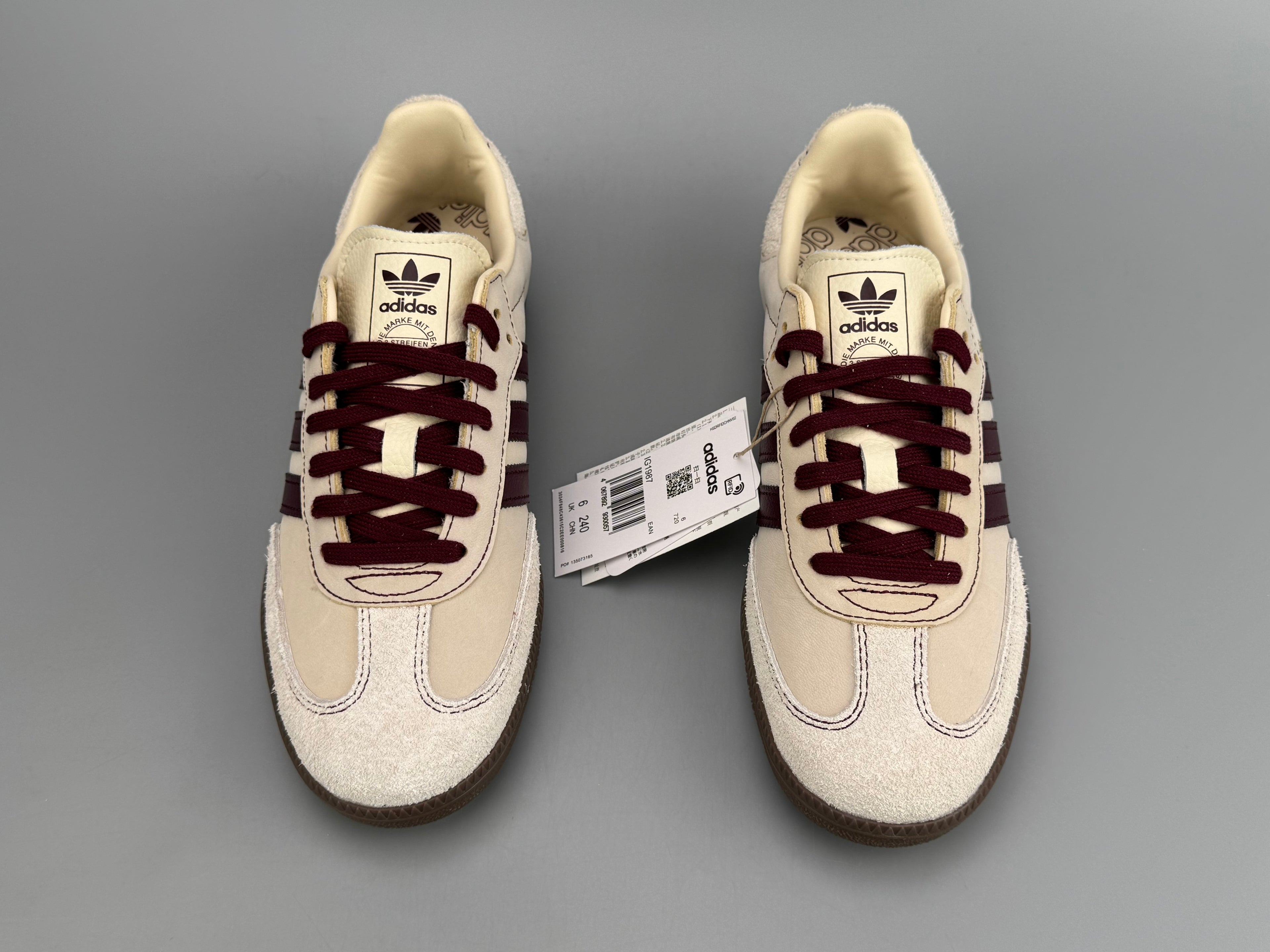 Adidas Samba OG Natural Leather & Front Suede Sneakers