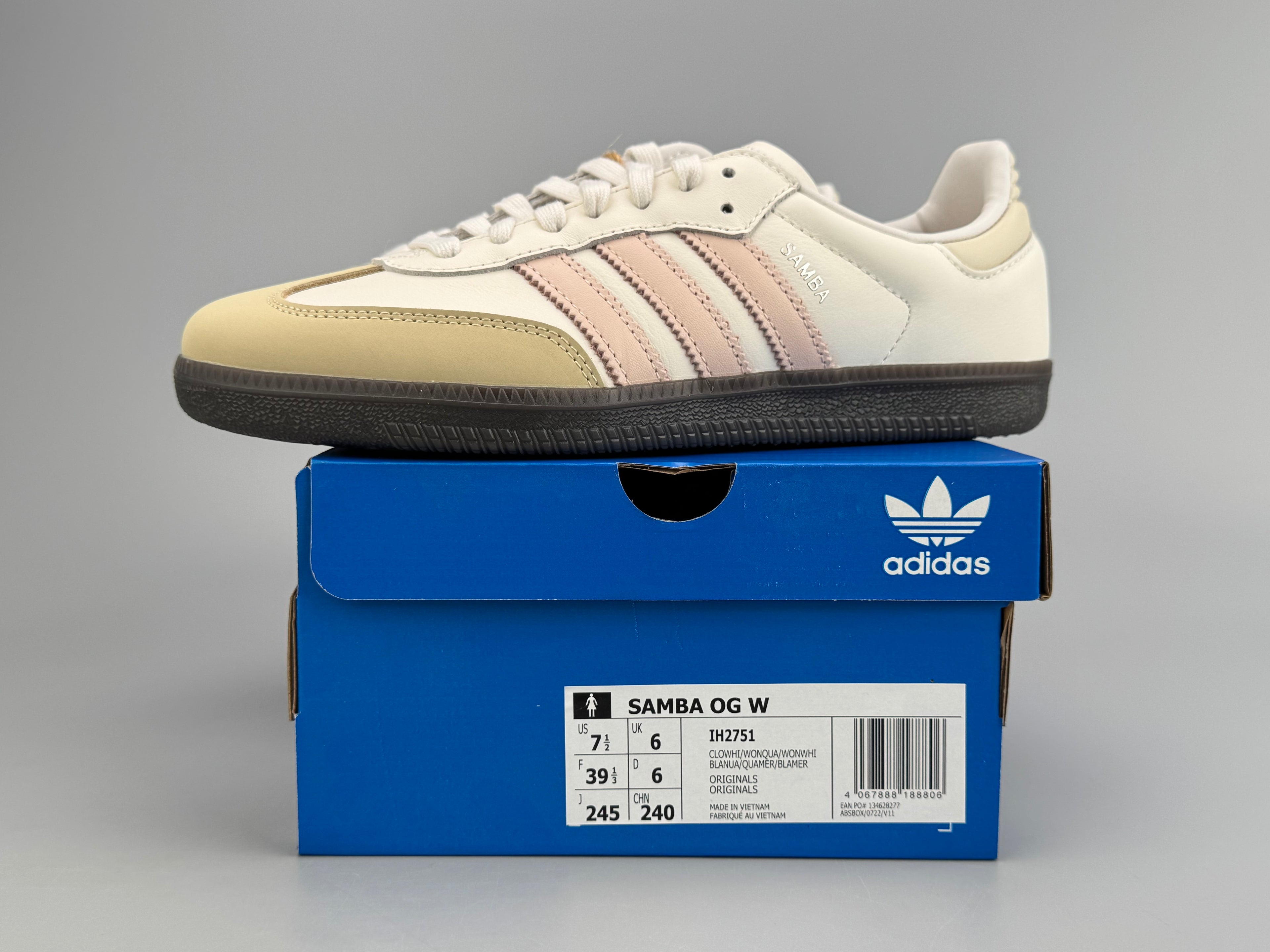 Adidas Samba OG Natural Leather & Front Suede Sneakers