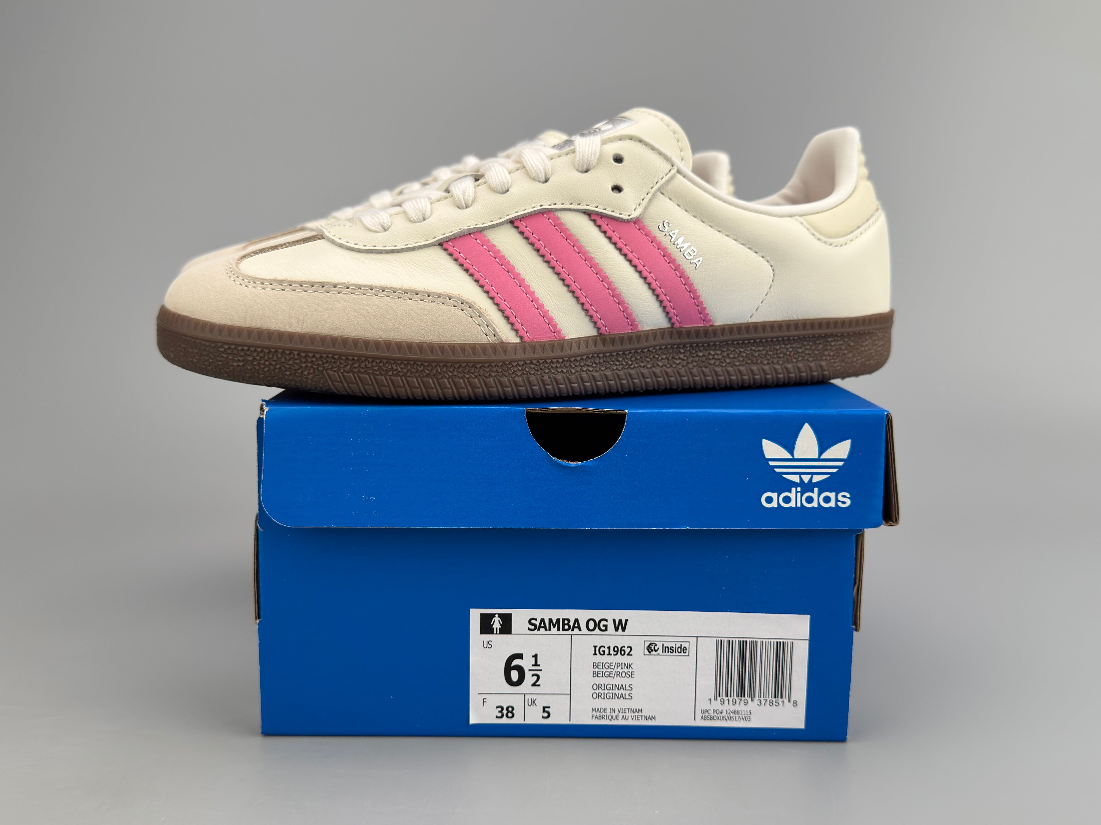 Adidas Samba OG Natural Leather & Front Suede Sneakers
